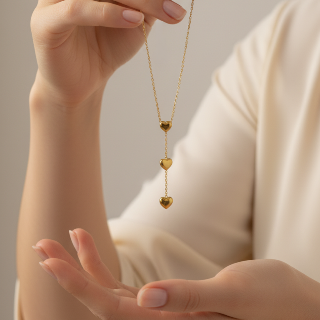 Triple Heart Gold-Plated Chain