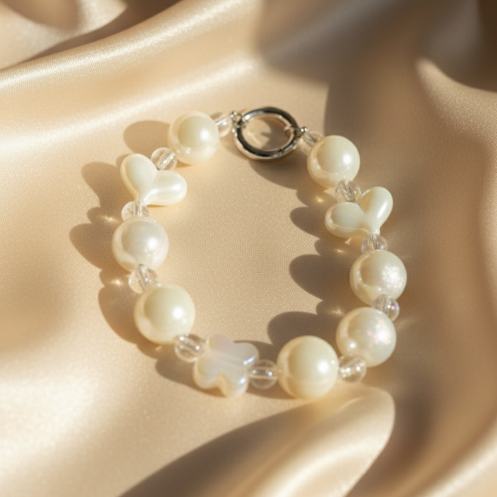 pearly white mobile charm