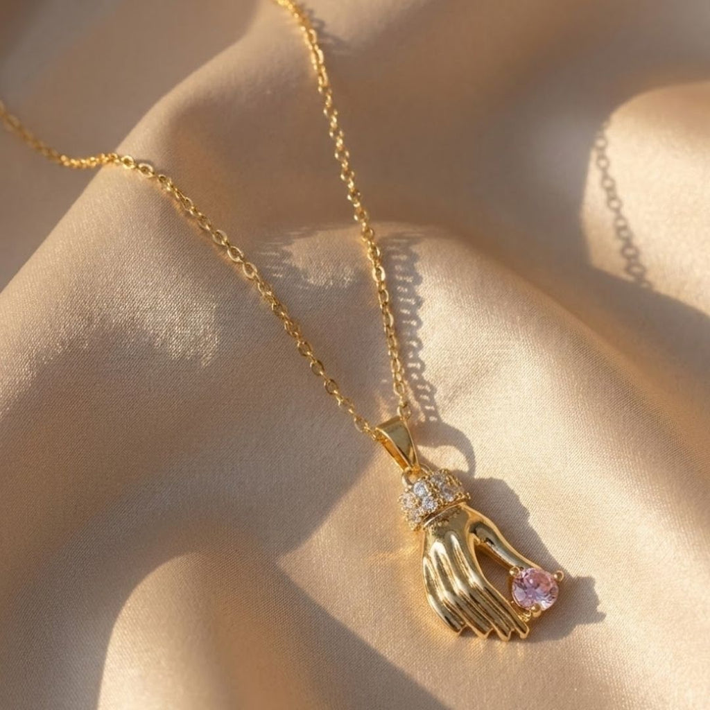 Ava Pink Zircon Diamond Necklace