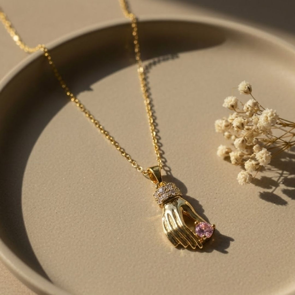 Ava Pink Zircon Diamond Necklace