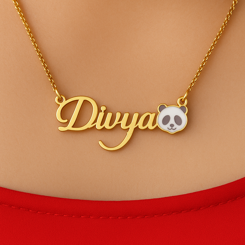 Cute Panda Name Necklace