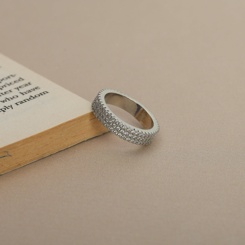 Three-Row Pave Statement Ring