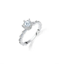 Geometric Halo Zircon Ring