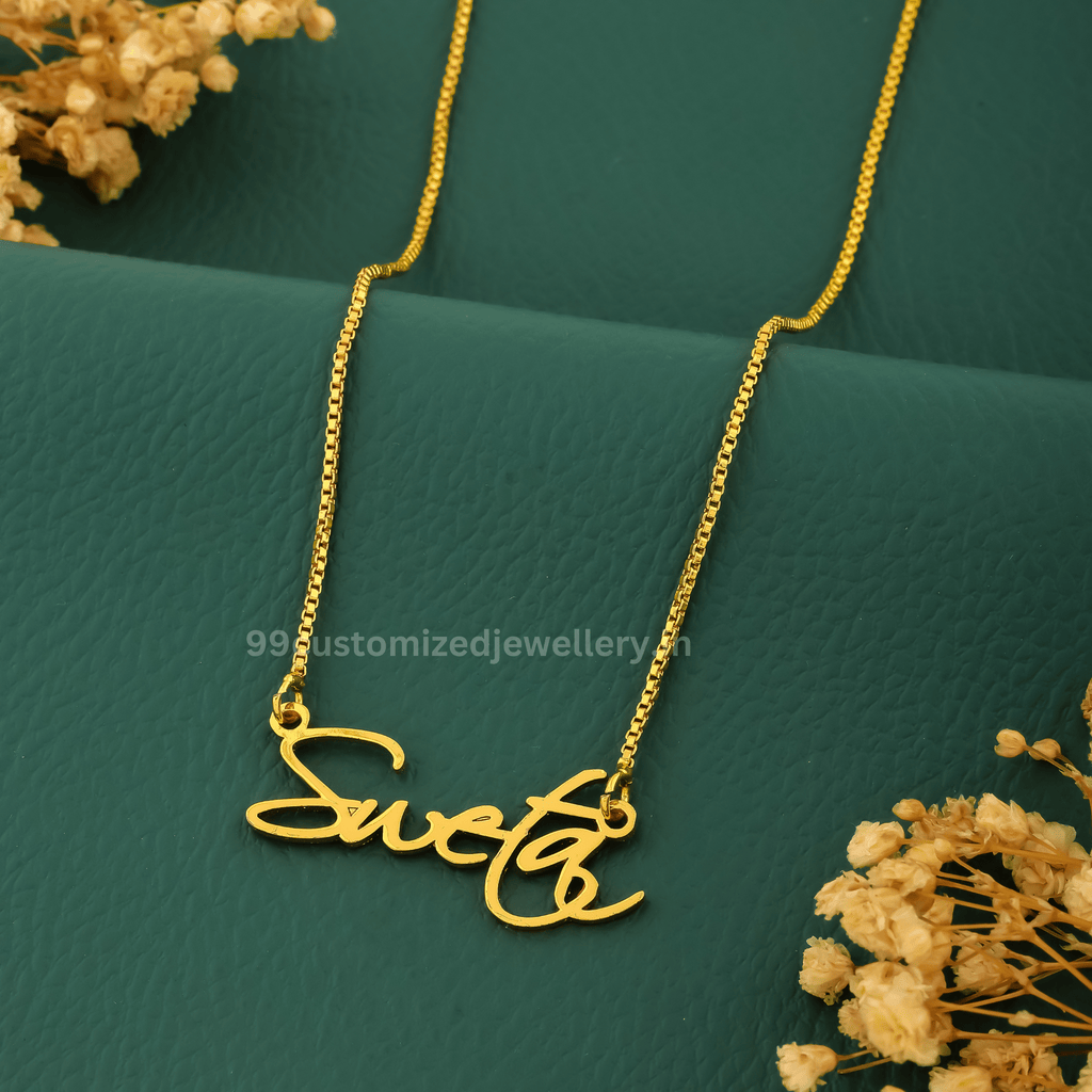 Cursive Curved Name Necklace