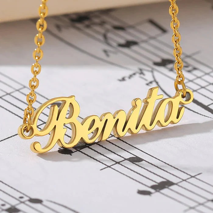 Gold Plated Simple Name Necklace