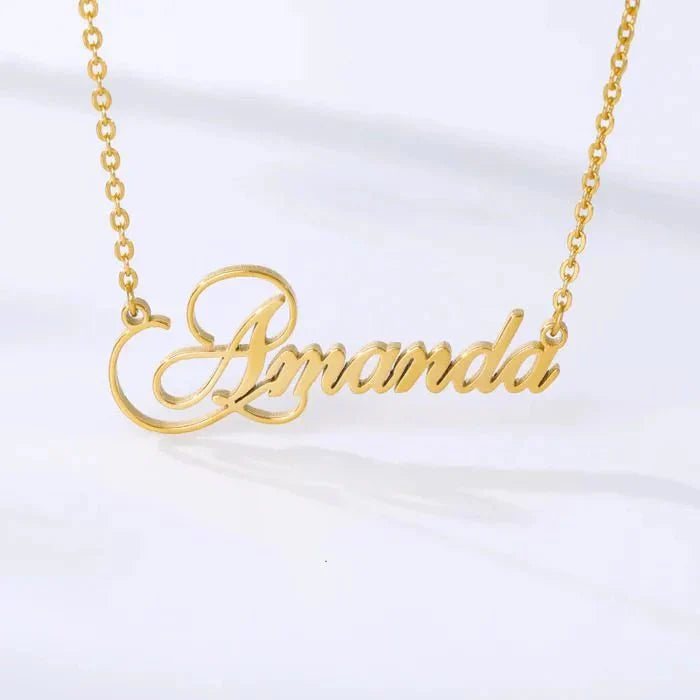 Gold Plated Stylish Name Necklace