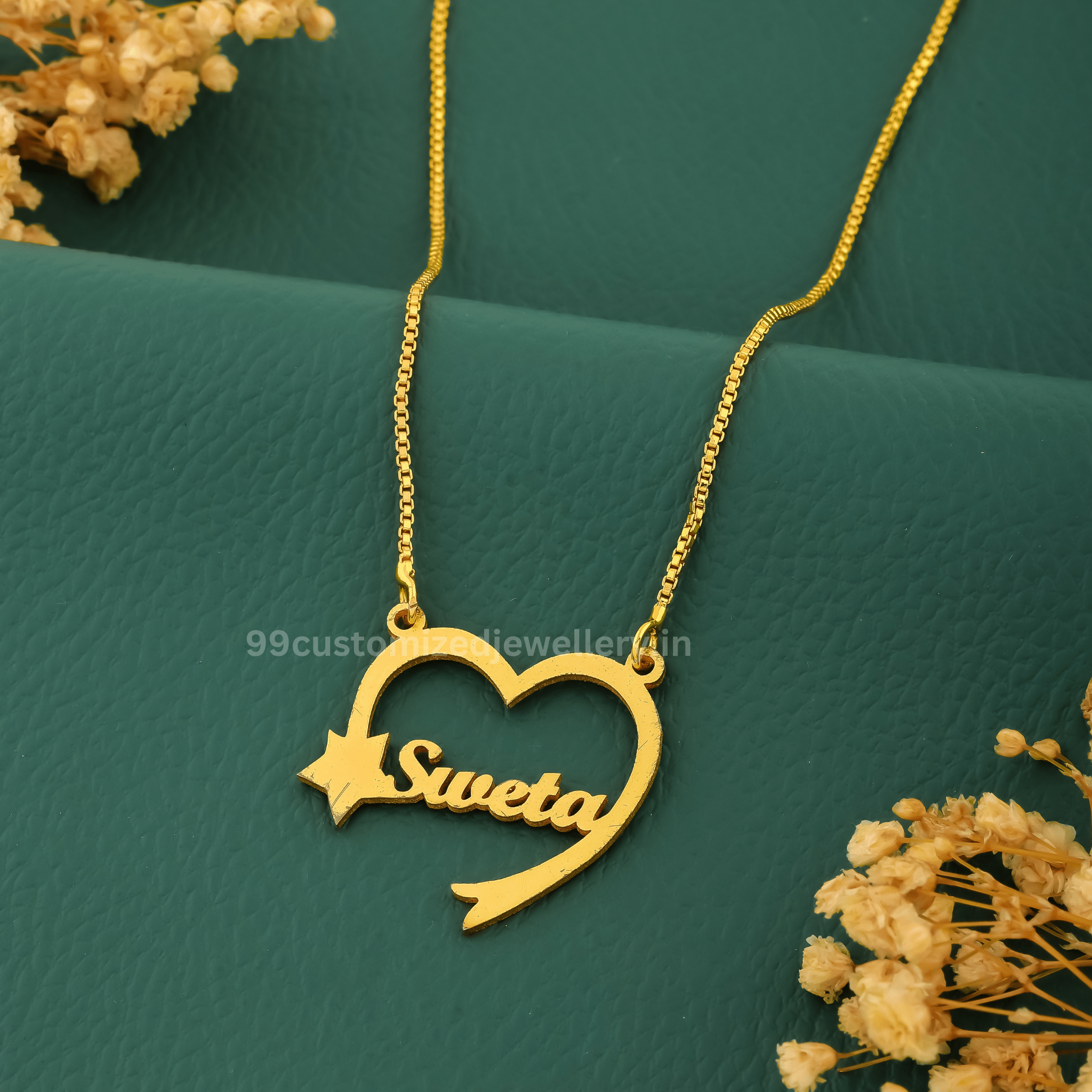 Heart with Star Name Necklace