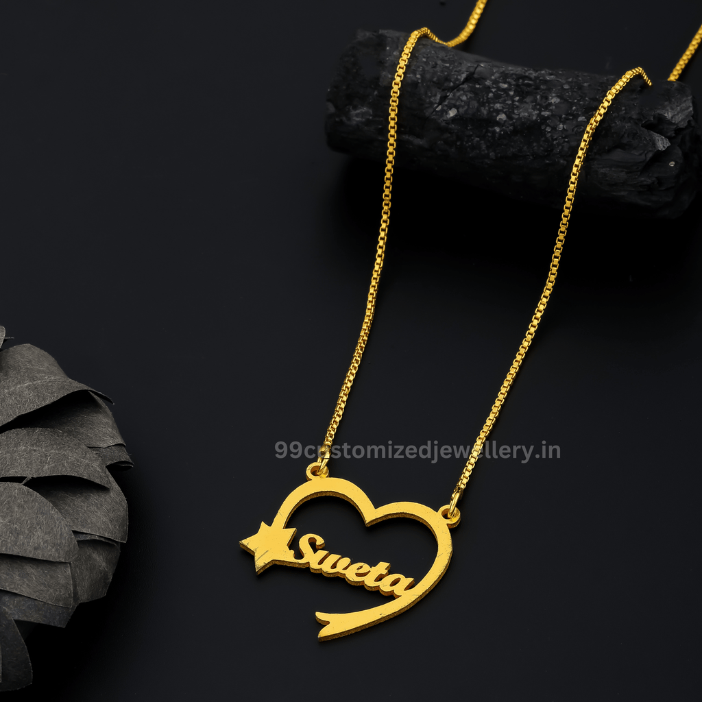 Heart with Star Name Necklace