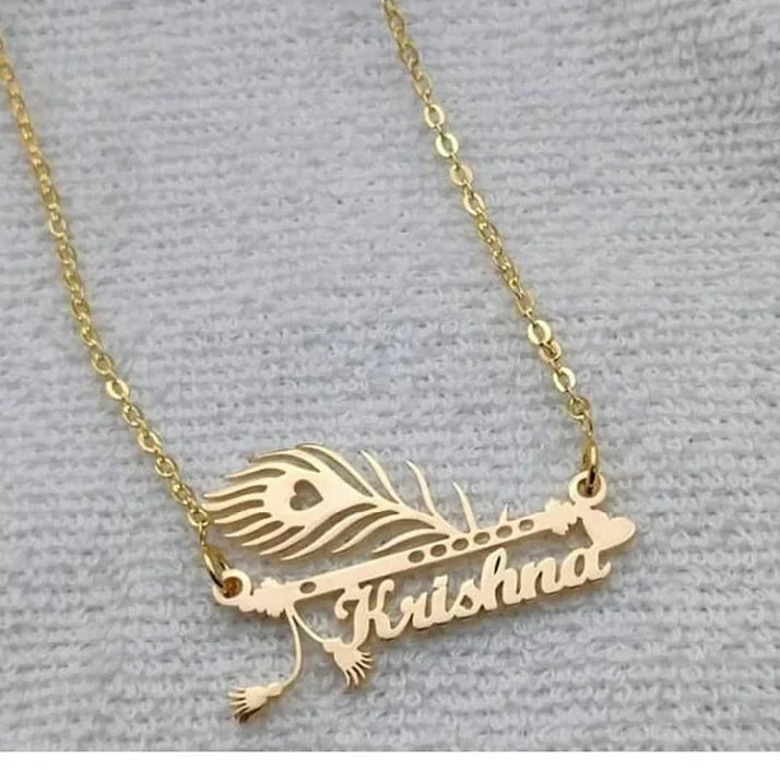Morpankh Design Name Necklace