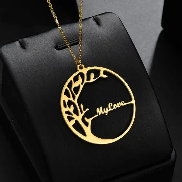 Tree Single Name Necklace